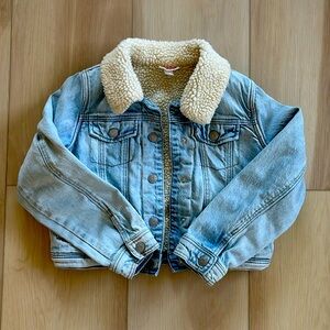 Cat & Jack Denim Jean Sherpa Jacket M 7/8